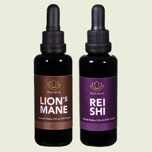 Naurua Lion's Mane und Reishi Extrakt Tinktur 50ml | 2er Set